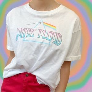 Urban Outfitters White Short sleeve Pink Floyd Dark Side Of the Moon shirt
